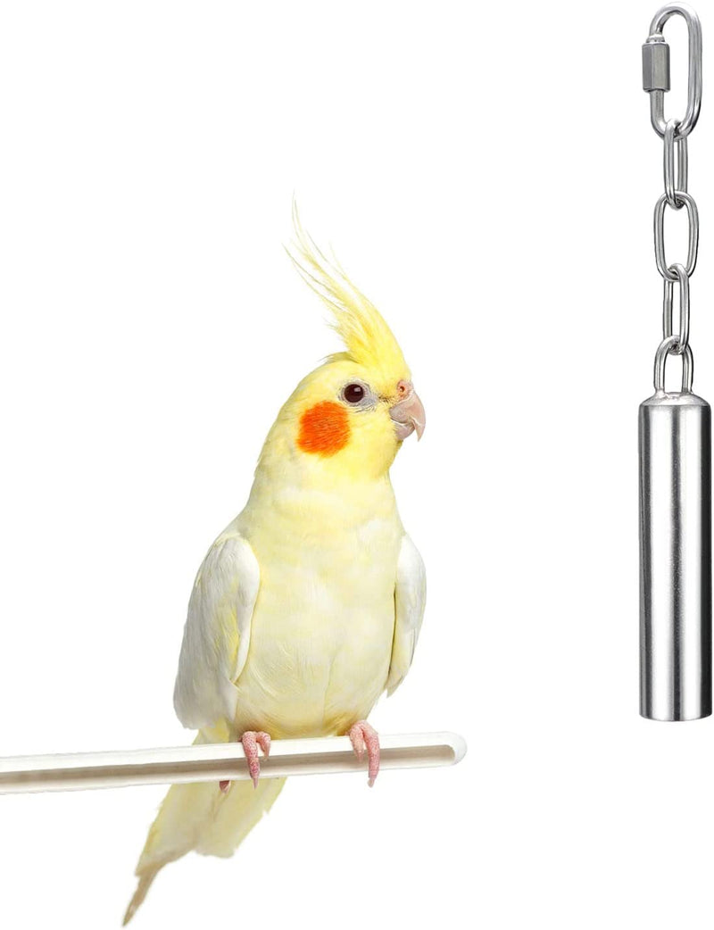 Stainless Steel Bell Toy Bird Cage Hanging Bite Toy for Parrot Parakeet Budgie Cockatiel Conure African Greys (2 PCS-L) Animals & Pet Supplies > Pet Supplies > Bird Supplies > Bird Toys Wontee S  