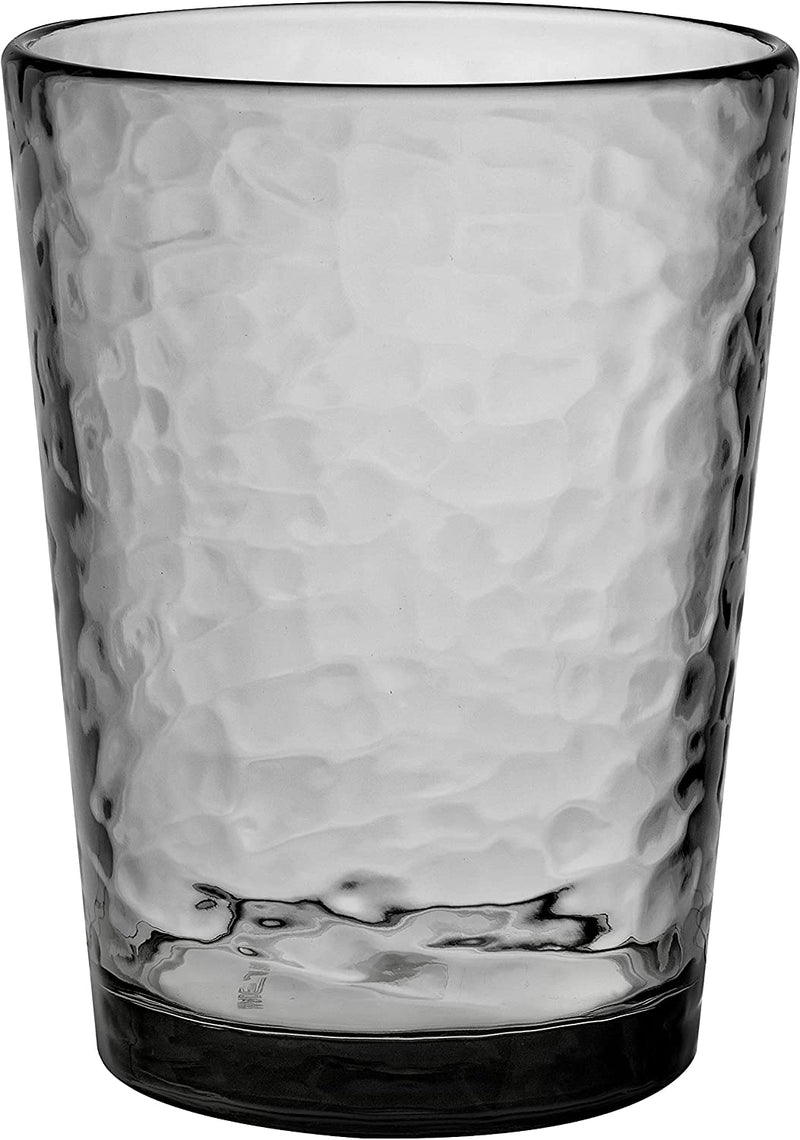 KLIFA- NICE- 14.7 Ounce, Set of 6, Acrylic Tumbler Drinking Glasses, Bpa-Free, Stackable Plastic Drinkware, Dishwasher Safe Cups, Gray