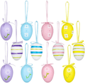 12Pcs Easter Decorations Eggs Hanging Ornaments Colorful for Easter Tree Basket Decor Party Favors Supplies Home Home & Garden > Decor > Seasonal & Holiday Decorations Yunfan Color01  