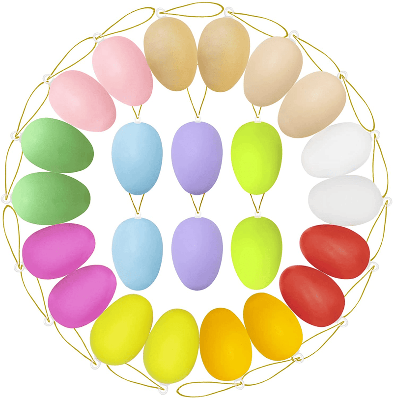 12Pcs Easter Decorations Eggs Hanging Ornaments Colorful for Easter Tree Basket Decor Party Favors Supplies Home Home & Garden > Decor > Seasonal & Holiday Decorations Yunfan Color03  