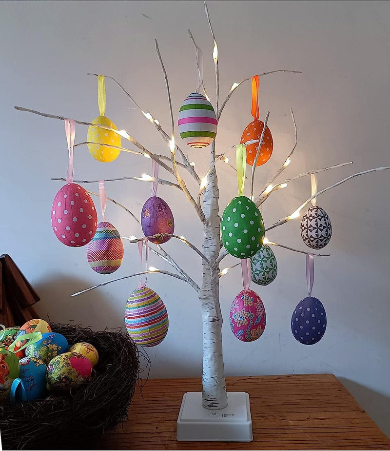 12Pcs New Colorful Paper Mache Egg Hanging Ornaments Easter Tree Christmas Decoration Home & Garden > Decor > Seasonal & Holiday Decorations Gardeningwill   