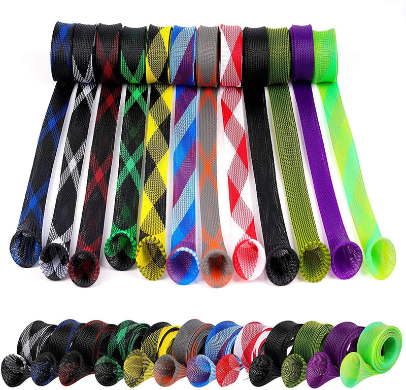12Pcs Rod Sock Fishing Rod Sleeve Rod Cover Braided Mesh Rod Protector Pole Gloves Fishing Tools. Flat or Pointed End/Spinning or Casting Rods. for Casting Sea Fishing Rod/Spinning Fishing Rod
