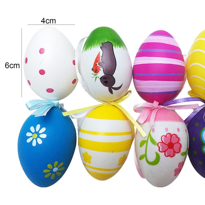 12Pcs/Set Easter Eggs Realistic Appearance No Odor Multicolor Easter Hanging Eggs for Easter Multi-Color Plastic Home & Garden > Decor > Seasonal & Holiday Decorations Grandest Birch Inc   