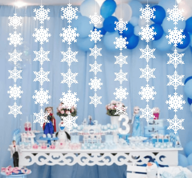 12PCS Snowflake Winter Wonderland Birthday Decorations - Christmas Hanging White Party Decor Supplies Wall Cutouts Home & Garden > Decor > Seasonal & Holiday Decorations& Garden > Decor > Seasonal & Holiday Decorations jollylife   