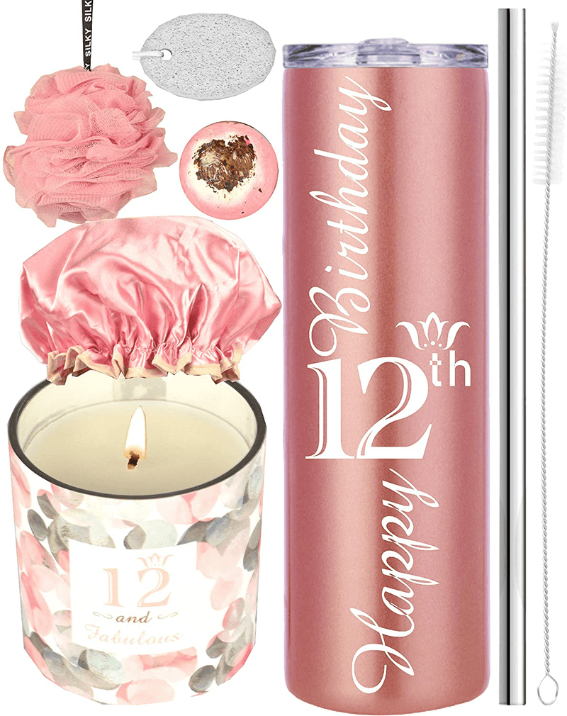 12th Birthday Gifts for Girl, 12 Birthday Gifts, Gifts for 12th Birthday Girl, 12th Birthday Decorations, Happy 12th Birthday Candle, 12th Birthday Tumblers, 12th Birthday Party Supplies