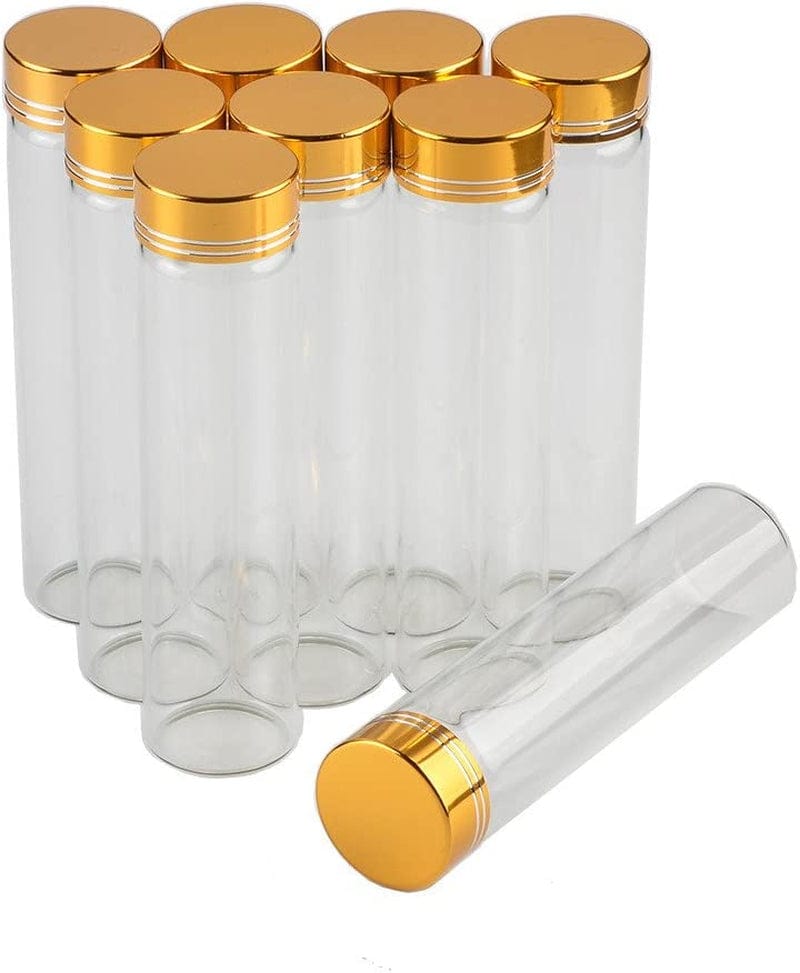 12Units Empty Jars Glass Bottle with Aluminium Gold Color Screw Cap 60ML Sealed Liquid Food Gift Container (12, 60Ml-Golden Lid) Home & Garden > Decor > Decorative Jars Jarvials 50 60ML-Golden Lid 