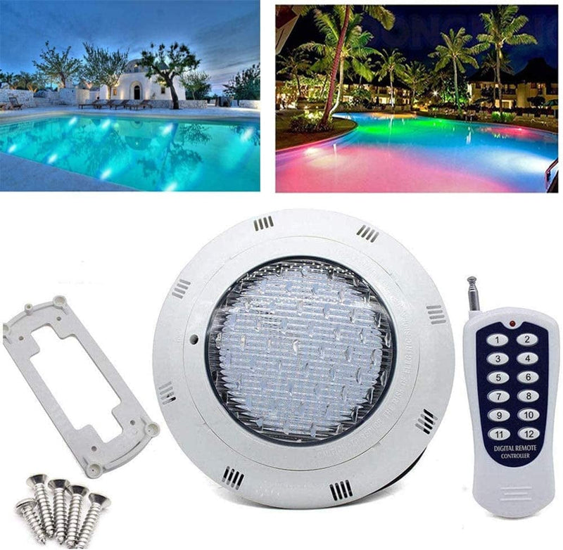 12V 45W Pool Light Underwater Color-Change LED RGB with Remote Submersible Led Light IP68 Waterproof LED Inground Swimming Pool Light Home & Garden > Pool & Spa > Pool & Spa Accessories ZHEDAN-US   