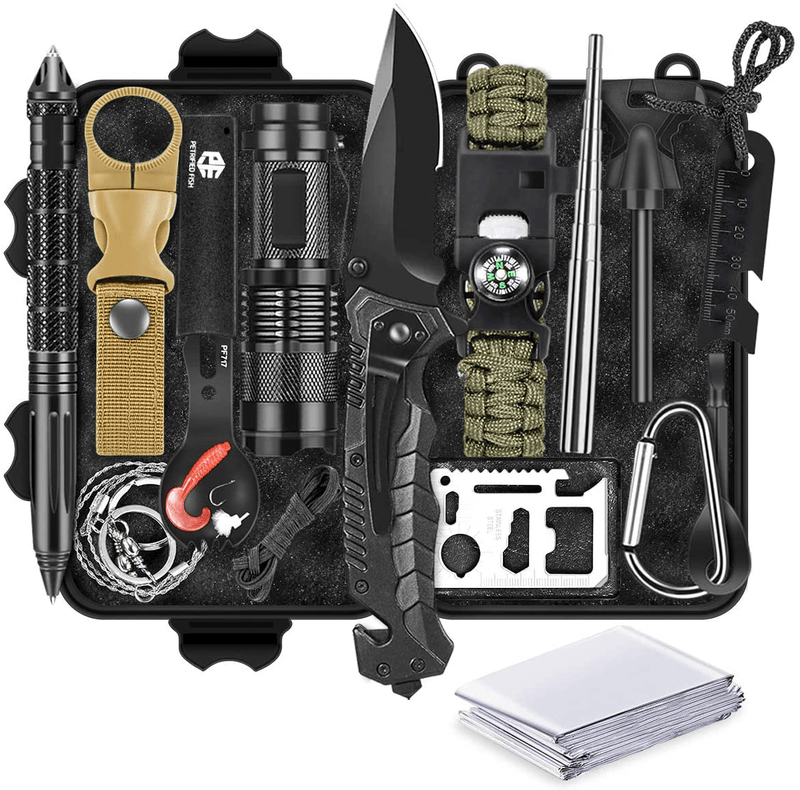 13 in 1 Survival Gear Kit, Fathers Day Idea Gifts for Dad, Outdoor Emergency Survival Tools for Camping Fishing Hunting Hiking, Idea Gifts for Men Dad Husband Father Sporting Goods > Outdoor Recreation > Camping & Hiking > Camping Tools SnowCinda   