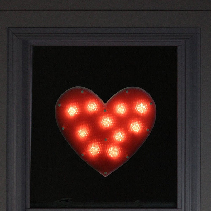 13" Lighted Shimmering Red Heart Valentine'S Day Window Silhouette Decoration Home & Garden > Decor > Seasonal & Holiday Decorations Northlight   