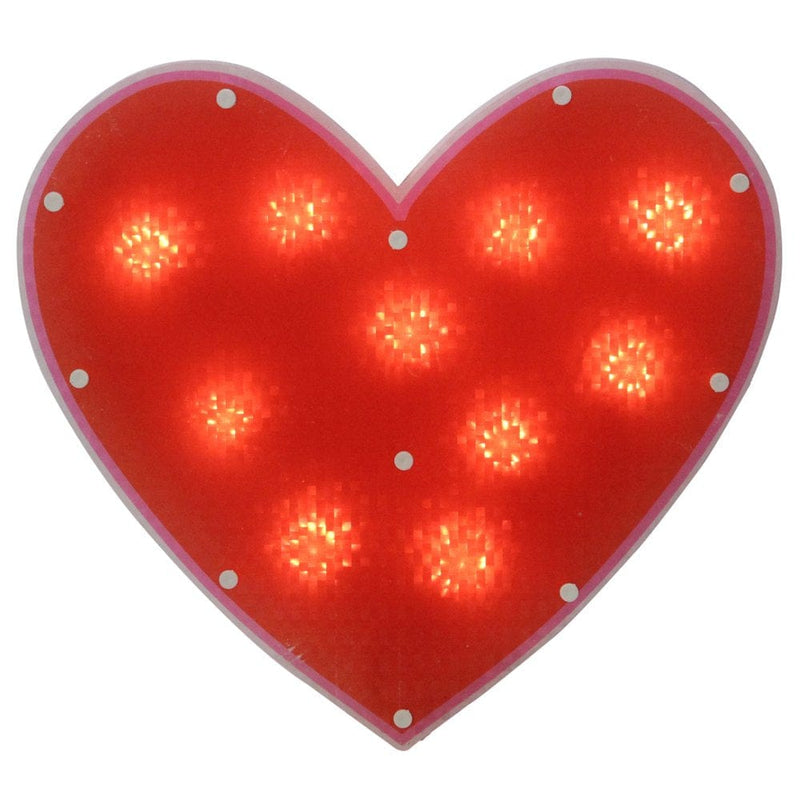 13" Lighted Valentine'S Day Shimmering Red Heart Window Silhouette Decoration Home & Garden > Decor > Seasonal & Holiday Decorations Northlight   