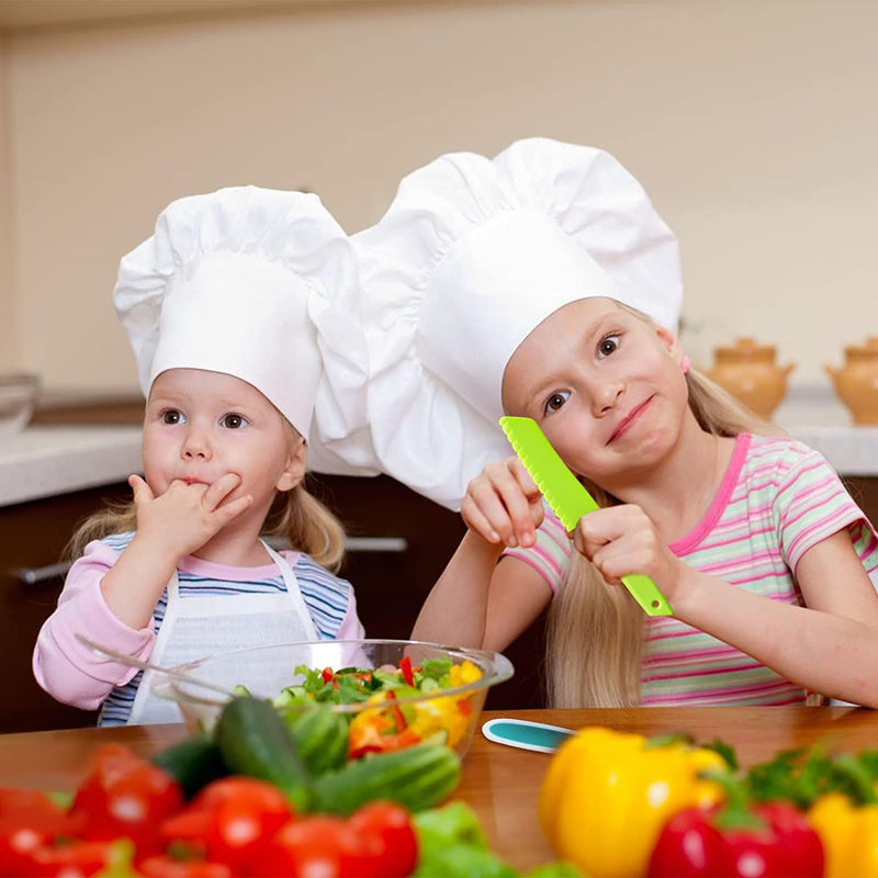 13 PCS Wood Kids Kitchen Knife Set, Safe Fruit Toddler Knifes for Real Cooking, Y Peeler, Children Gloves, Serrated Edges Toddler Knife, Sandwich Cutter, Crinkle Cutter, Plastic Cutting Board