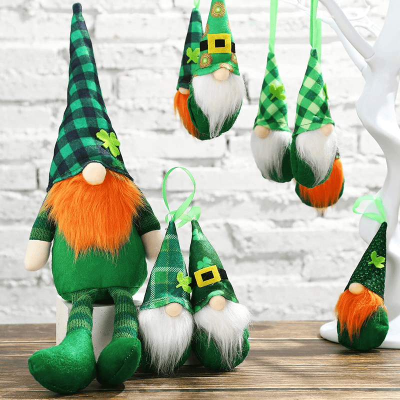 13 Pieces St. Patrick'S Day Gnome Felt Gnome Ornaments Set Include Cute Plush Leprechaun 12 Pieces Hanging St Patrick Gnome St Patrick'S Day Decorations Shamrock Decor for St. Patrick'S Day Party