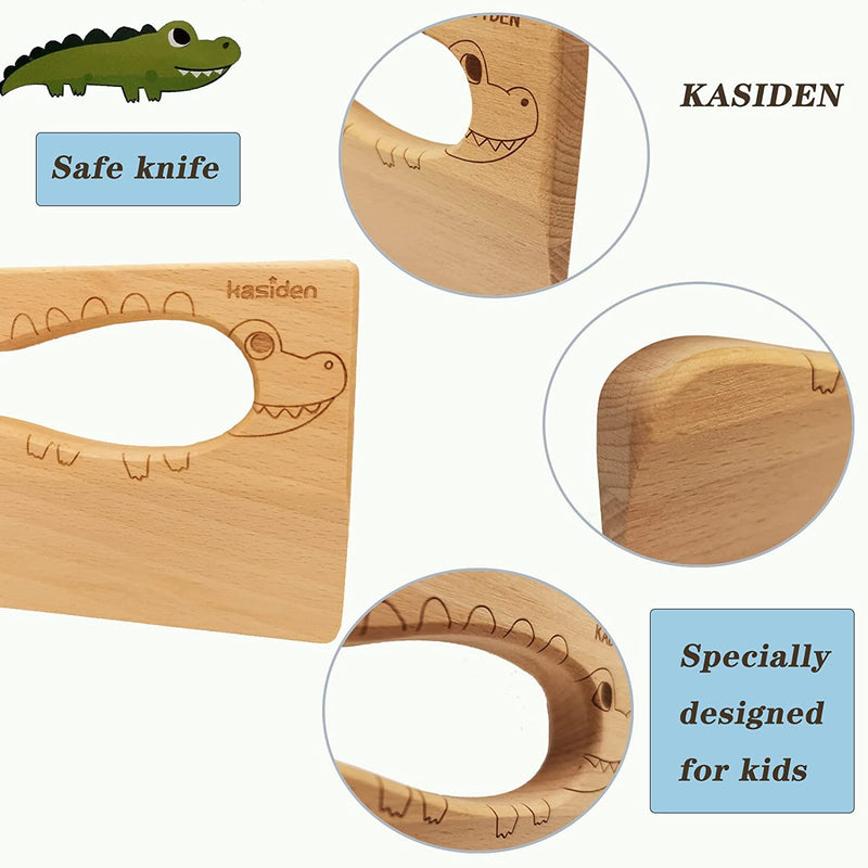 Kasiden Wooden Kids Knife for Cooking,6 Pieces Kid Safe Knives,Serrated Edges Toddler Knife ,Potato Slicers Cooking Knives,Kitchen Toy,Chopper,Vegetable and Fruit Cutter (Over 3 Years Old） ) Home & Garden > Kitchen & Dining > Kitchen Tools & Utensils > Kitchen Knives Kasiden   