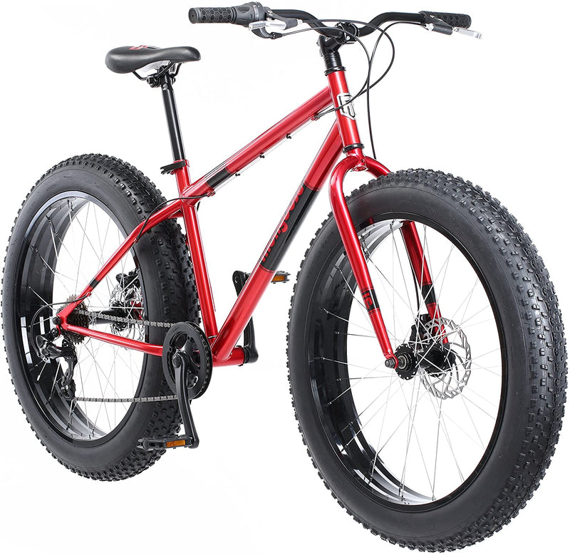 Mongoose Dolomite Mens Fat Tire Mountain Bike, 26-Inch Wheels, 4-Inch Wide Knobby Tires, 7-Speed, Steel Frame, Front and Rear Brakes, Multiple Colors Sporting Goods > Outdoor Recreation > Cycling > Bicycles Pacific Cycle, Inc. Red  