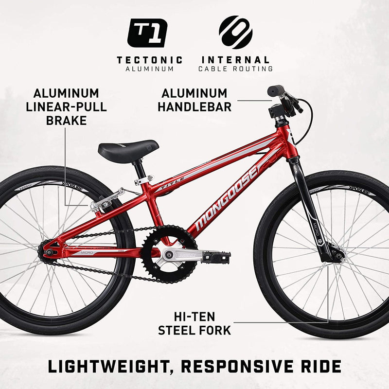 Mongoose Title Junior BMX Race Bike, 20-Inch Wheels, Beginner to Intermediate Riders, Lightweight Aluminum Frame, Internal Cable Routing Sporting Goods > Outdoor Recreation > Cycling > Bicycles Pacific Cycle, Inc.   