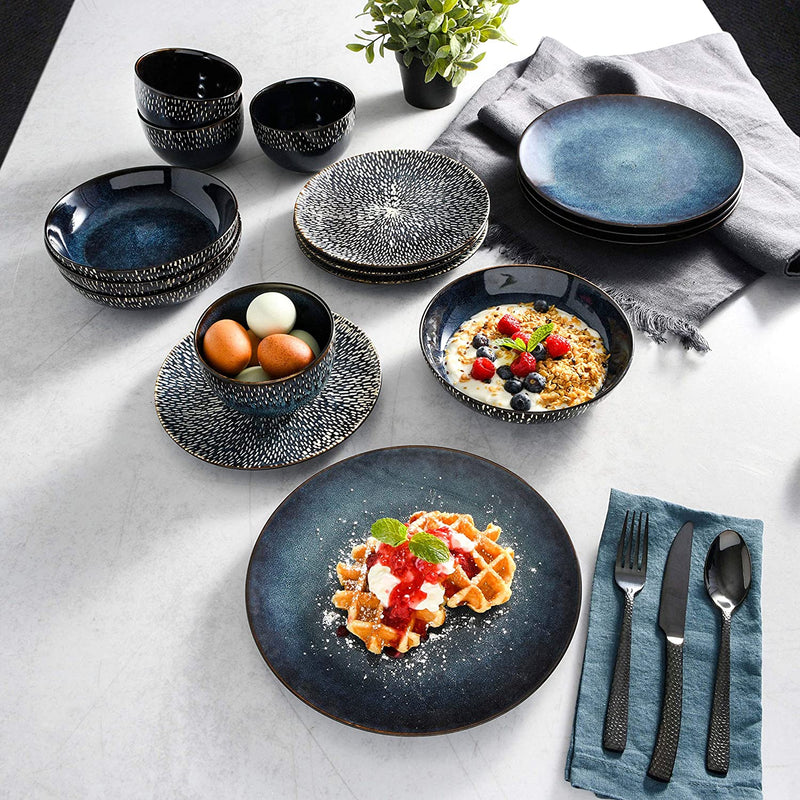 Gibson Elite Matisse 16 Piece Double Bowl Dinnerware Set, Cobalt Blue Home & Garden > Kitchen & Dining > Tableware > Dinnerware Gibson Overseas, Inc   