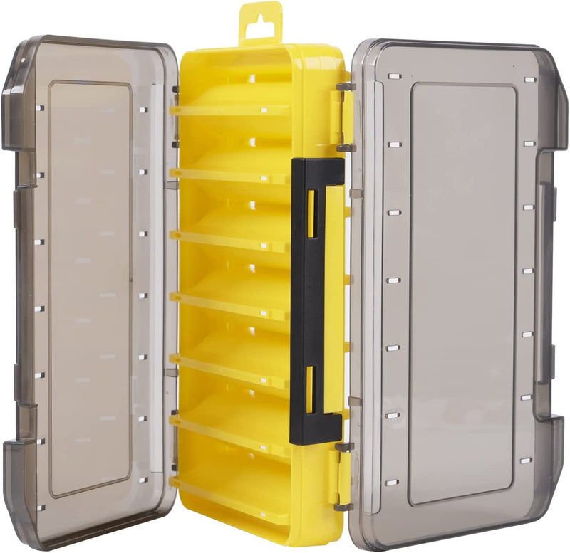 Goture Double Sided 14 Compartments Fishing Tackle Box-Waterproof Storage Bait and Hook Tool Case Container-Place Fishing Accessories Sporting Goods > Outdoor Recreation > Fishing > Fishing Tackle Goture Yellow 7.7*5.2*1.4" 