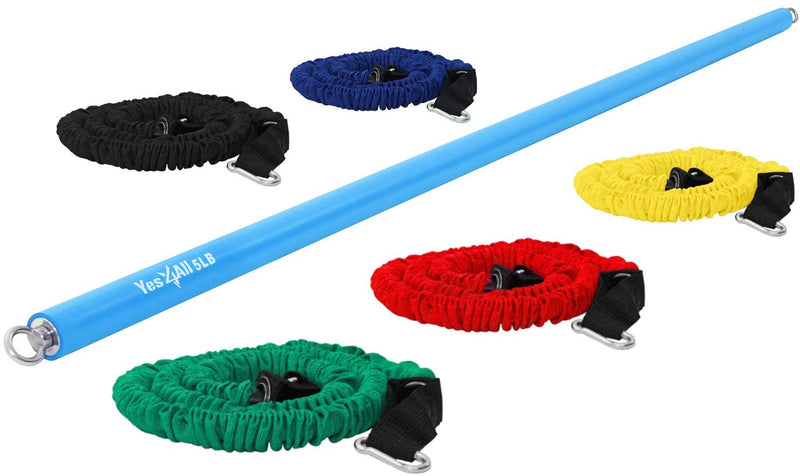Yes4All Yes4All Total Body Workout Weighted Bar, Resistance Band Bar, Weighted Bar Racks, Single/Combo Sporting Goods > Outdoor Recreation > Fishing > Fishing Rods Yes4All L. 5lbs bar + 5 resistance bands 5lbs bar + 5 resistance bands 