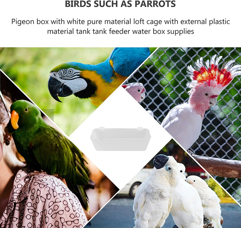 Balacoo 10Pcs Pigeon Cage Feeder Bird Food Water Feeding Box Plastic Hanging Parrot Food Dispenser Pet Bird Feeding Bowl Station
