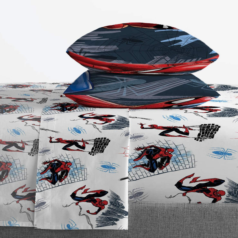 Marvel Spiderman Crawl 5 Piece Full Bed Set - Includes Reversible Comforter & Sheet Set Bedding - Super Soft Fade Resistant Microfiber - (Official Marvel Product) Home & Garden > Linens & Bedding > Bedding Jay Franco   