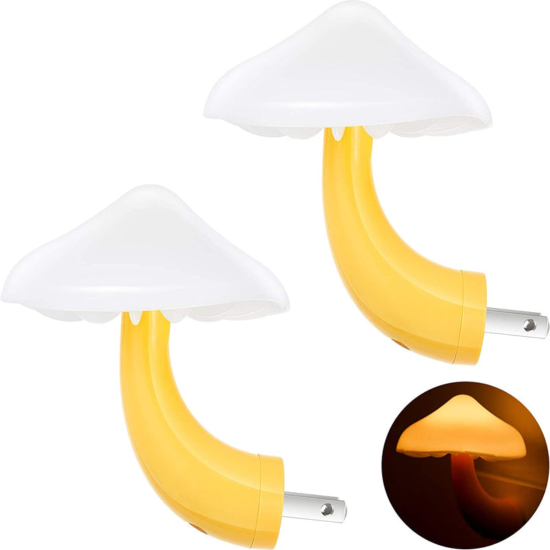 Mudder 2 Pack Sensor LED Mushroom Night Light Plug in Smart Lamp Mini Mushroom Night Lights LED Night Lamp Color Changing for Adults Kids (7-Color Discoloration) Home & Garden > Lighting > Night Lights & Ambient Lighting Mudder Yellow and White  