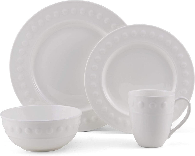 Mikasa Eden Chip Resistant 16-Piece Dinnerware Set, Service for 4, White Home & Garden > Kitchen & Dining > Tableware > Dinnerware Mikasa   