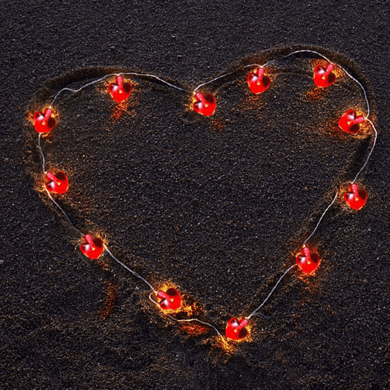 13FT 40LED Valentines Day Decoration 3D Heart Shaped Fairy String Lights 8 Mode Remote Heart Lights Valentines Day Decor for Wedding Bedroom Anniversary Party Romantic Decor Home & Garden > Decor > Seasonal & Holiday Decorations OVV   