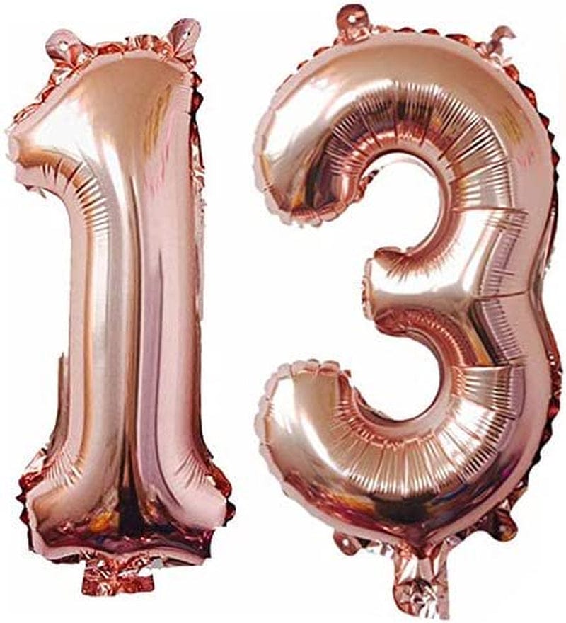 13Th Birthday Decorations Party Supplies, Jumbo Rose Gold Foil Balloons for Birthday Party Supplies,Anniversary Events Decorations and Graduation Decorations Sweet 13 Party,13Th Anniversary Arts & Entertainment > Party & Celebration > Party Supplies sunnylifyau   