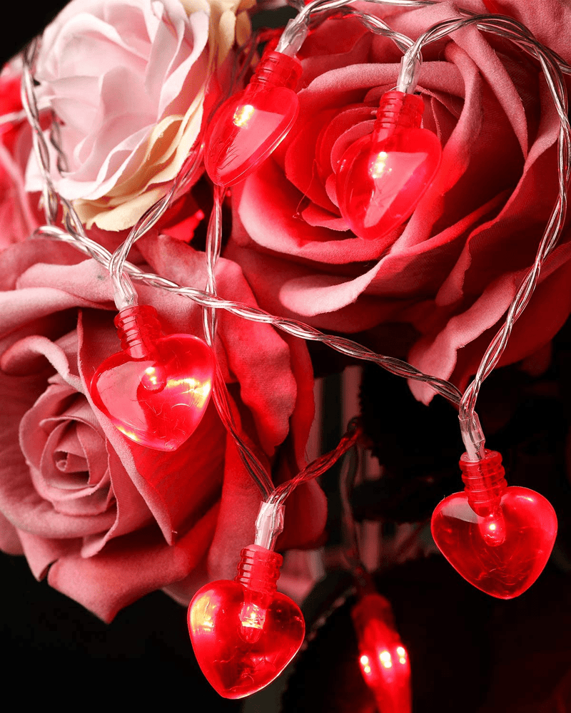 14.5Ft 40LED Valentines Day Decorations String Lights, Heart Shape Valentines Day Decor for Indoor Outdoor Home Room Party Wedding Hanging Home & Garden > Decor > Seasonal & Holiday Decorations Luditek   