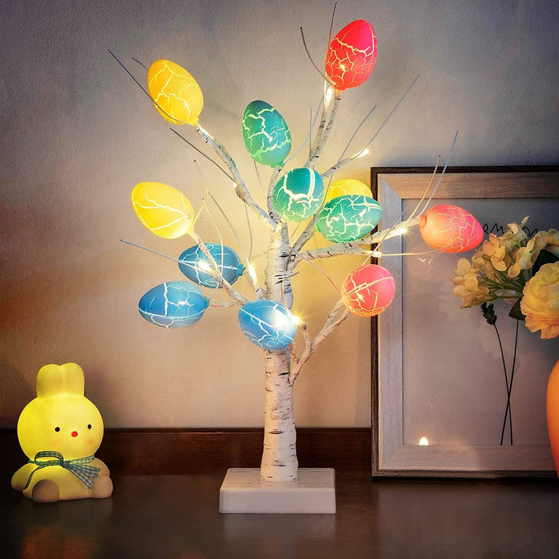 14.8 Ft Easter Decoration Lights, 30 Leds Easter Egg Lights, 8 Modes Waterproof Easter Pastel Lights USD & Battery Operated with Timer for Home Easter Party Fireplace Tree Ornaments Home & Garden > Decor > Seasonal & Holiday Decorations Enhon Easter Tree  