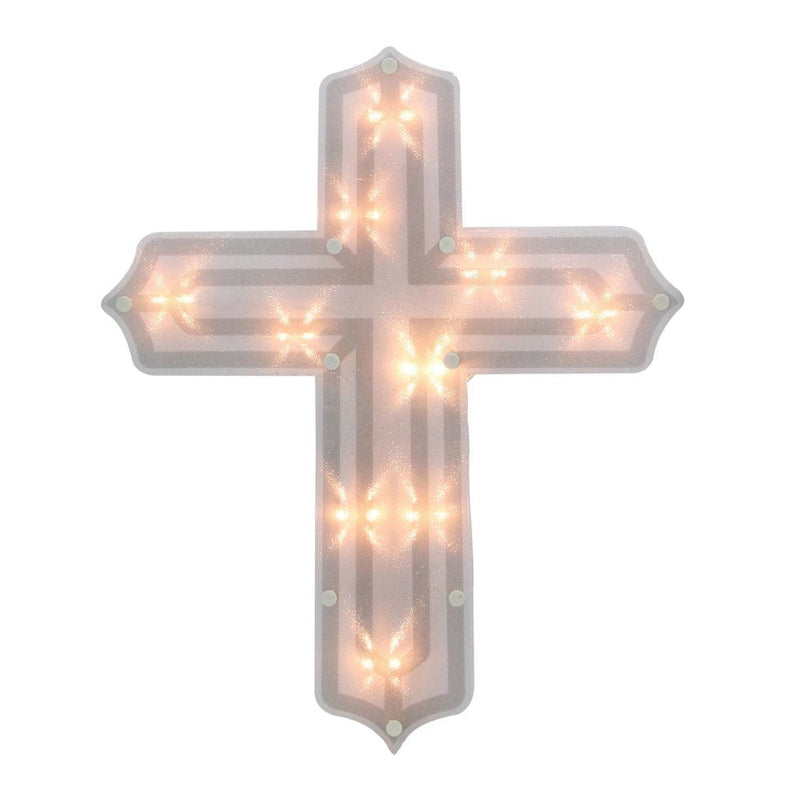 14" Lighted Religious Cross Easter Window Silhouette Decoration Home & Garden > Decor > Seasonal & Holiday Decorations Northlight   