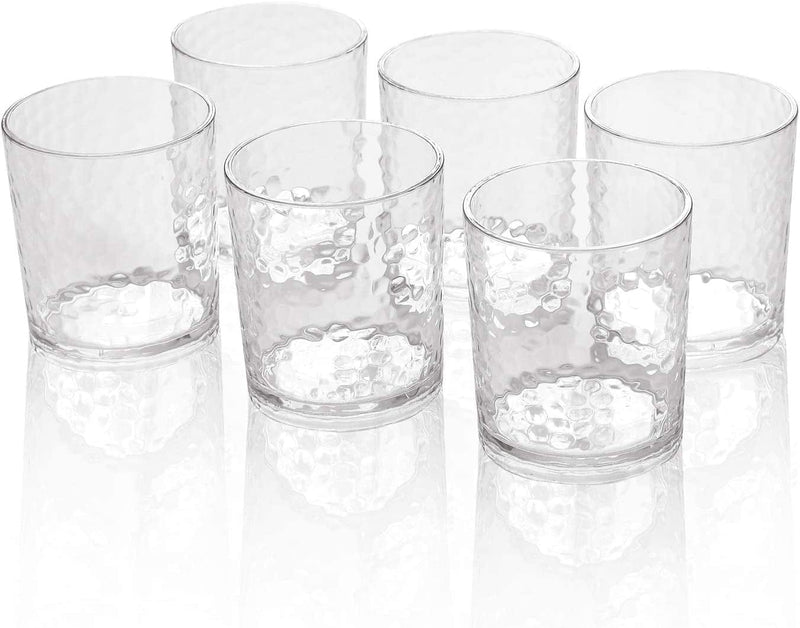 14-Ounce Acrylic Glasses Plastic Tumbler, Set of 6 Clear - Hammered Style, Dishwasher Safe, BPA Free Home & Garden > Kitchen & Dining > Tableware > Drinkware KX-WARE 6  