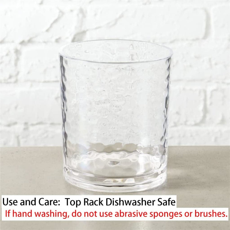 14-Ounce Acrylic Glasses Plastic Tumbler, Set of 6 Clear - Hammered Style, Dishwasher Safe, BPA Free Home & Garden > Kitchen & Dining > Tableware > Drinkware KX-WARE   