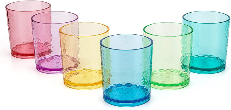 14-Ounce Acrylic Glasses Plastic Tumbler, Set of 6 Multicolor - Hammered Style, Dishwasher Safe, BPA Free Home & Garden > Kitchen & Dining > Tableware > Drinkware KX-WARE Multicolor 6 