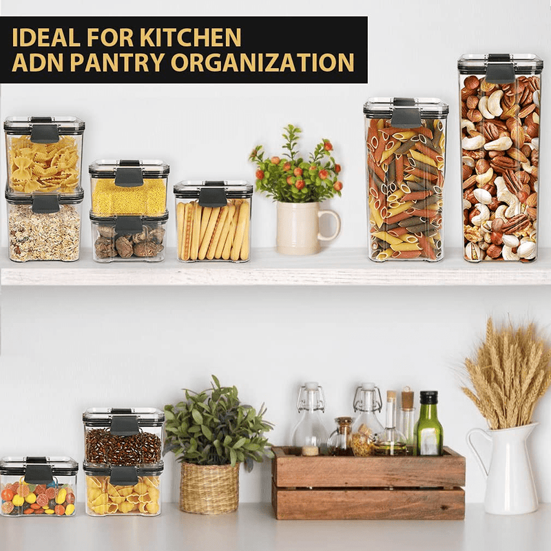 14 Pack Airtight Food Storage Container Set, BPA Free Plastic Cereal Containers with Easy Lock Lids, Kitchen and Pantry Organization Containers Home & Garden > Kitchen & Dining > Food Storage qinmor   