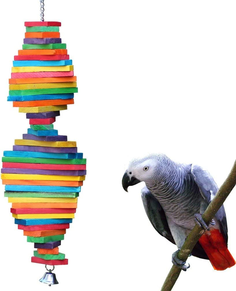 KINTOR Bird Chewing Toy Large Medium Parrot Cage Bite Toys African Grey Macaws Cockatoos Eclectus (Waterfall-Big)  Harvestkey Rainbow  