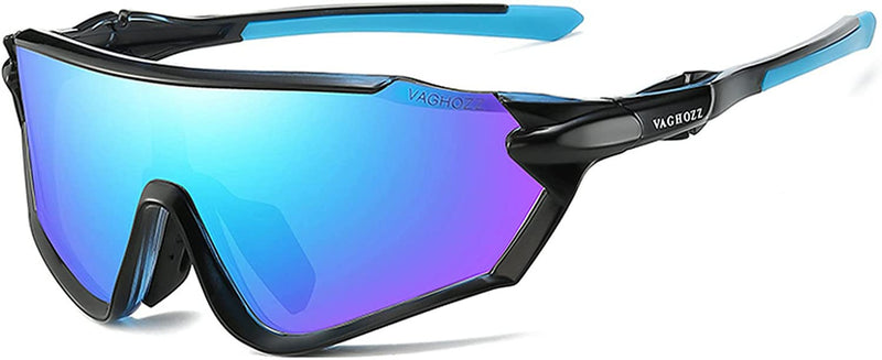VAGHOZZ Polarized Cycling Sunglasses UV Protection for Men Women Unisex Eyewear Shades for Driving Fishing Outdoor Running Sporting Goods > Outdoor Recreation > Cycling > Cycling Apparel & Accessories VAGHOZZ D6  