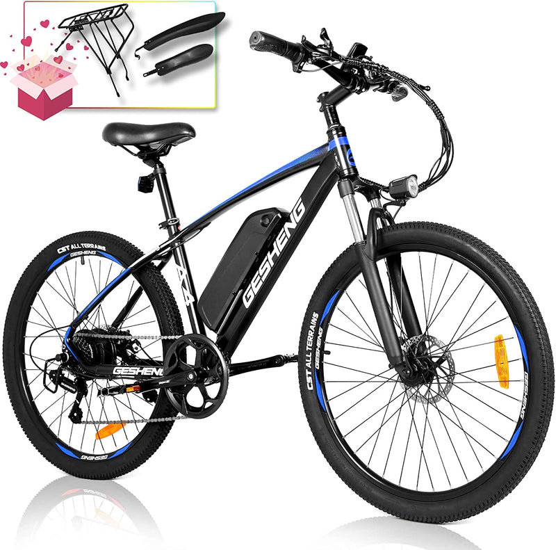GESHENG 26'' Electric Bikes for Adults, 350W Electric Mountain Ebike 21MPH with 48V 12AH Removable Battery, 3 Working Modes with LCD Display A4 Adult Electric Bicycle for Daily Commutes, Cross-Country Ride ( Ship Right Now) Sporting Goods > Outdoor Recreation > Cycling > Bicycles GESHENG   