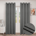 MINGSHIRE Long Curtains Window Blinds with Brushed Zigzag Pattern Bronze Rings Top, Room Darkening / Energy Saving for Guest Room, Light Grey, W52 X H84 Inch, 2 Pcs Home & Garden > Decor > Window Treatments > Curtains & Drapes MINGSHIRE Dark Grey W52 x L84|Pair 