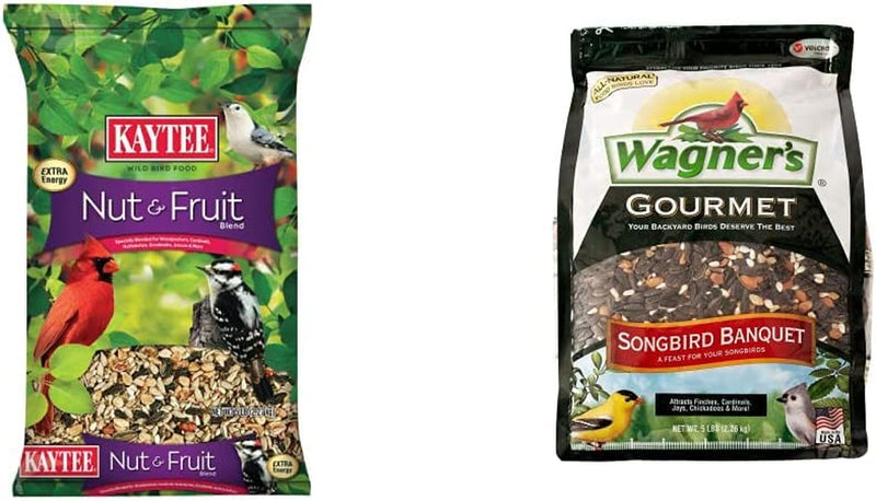 Kaytee Wild Bird Food Nut & Fruit Seed Blend for Cardinals, Chickadees, Nuthatches, Woodpeckers and Other Colorful Songbirds, 5 Pounds & Audubon Park 12231 Cardinal Blend Wild Bird Food, 4-Pounds Animals & Pet Supplies > Pet Supplies > Bird Supplies > Bird Food Kaytee Fruit Seed Blend + Nut High Energy Food 5 Pounds 