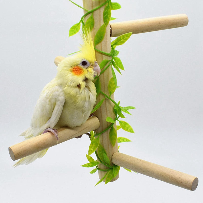 ＫＬＫＣＭＳ Pet Bird Perch Rack Climbing Parrotlets Stand Toy for Parakeets, Canaries, with Leaves Animals & Pet Supplies > Pet Supplies > Bird Supplies ＫＬＫＣＭＳ   