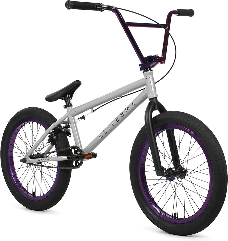 Elite BMX Bicycle 18", 20" & 26" Model Freestyle Bike - 3 Piece Crank Sporting Goods > Outdoor Recreation > Cycling > Bicycles Elite Bicycle Grey Purple 20" 