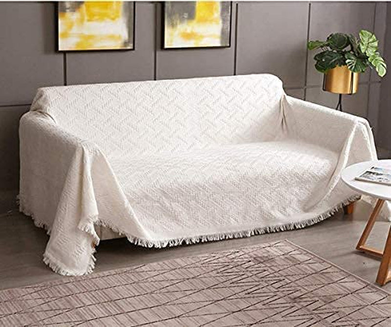 ROSE HOME FASHION Geometrical Sofa Cover, Couch Cover, Couch Covers for 3 Cushion Couch, Sectional Couch Covers, Sofa Covers for Living Room, Couch Covers for Dogs, Couch Protector(Large:Dark Grey) Home & Garden > Decor > Chair & Sofa Cushions Rose Home Fashion Beige-white Small 