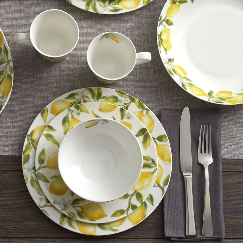 Mikasa Lemons 16-Piece Dinnerware Set, Service for 4, Multicolor Home & Garden > Kitchen & Dining > Tableware > Dinnerware Mikasa   