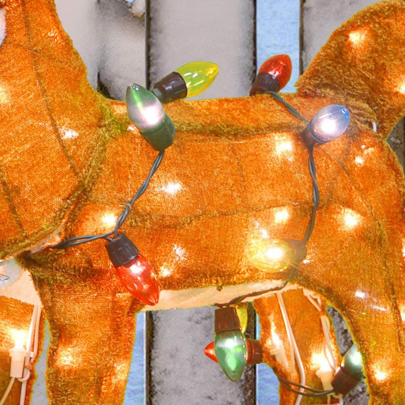 Light-Up Deer with Christmas Hat Holiday Decoration, Christmas Atmosphere LED Christmas Outdoor Decorations with Light for Garden Patio Lawn Home & Garden > Decor > Seasonal & Holiday Decorations& Garden > Decor > Seasonal & Holiday Decorations Gupgi   
