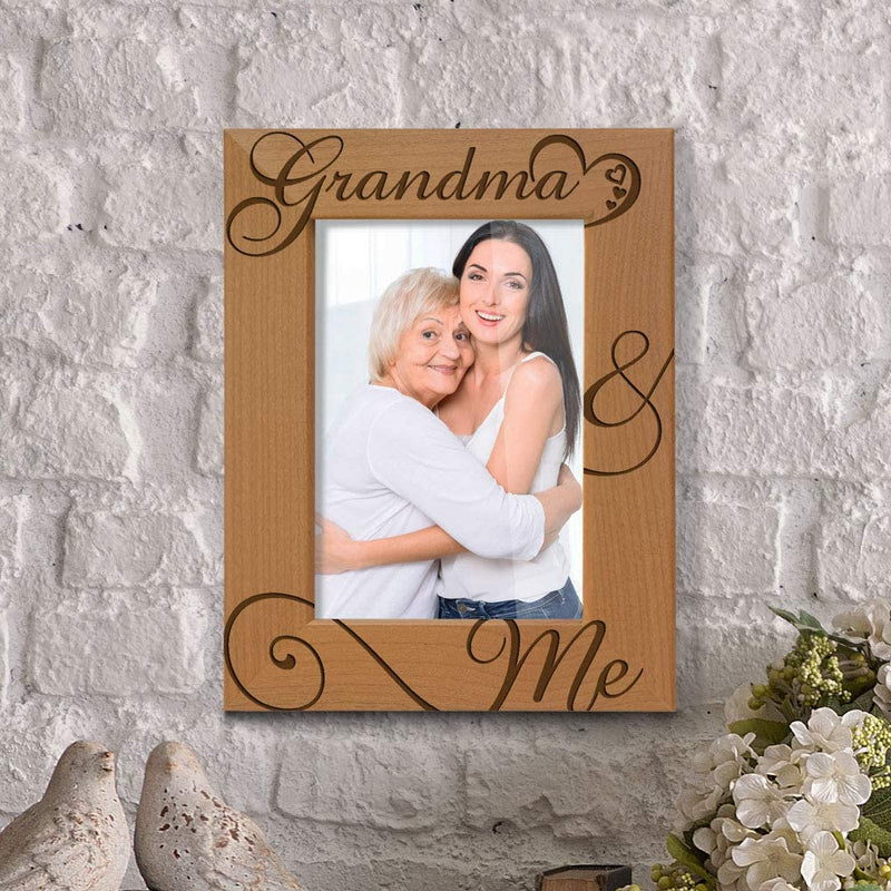 KATE POSH Grandma and Me Engraved Natural Wood Picture Frame, I Love You Grandma, Grandparent'S Day, Best Grandma Ever, Grandmother Gifts, Grandma & Me, Mother'S Day (4X6-Vertical) Home & Garden > Decor > Picture Frames KATE POSH   
