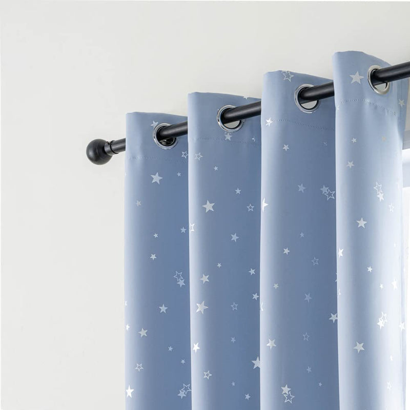MANGATA CASA Star Blackout Curtains for Bedroom- Cute Window Curtain Panels with Grommet for Kids Room-Drapes for Nursey Living Room 84 Inch Length 2 Panels(Light Blue,52X84In) Home & Garden > Decor > Window Treatments > Curtains & Drapes MANGATA CASA Light Blue 52x63in 