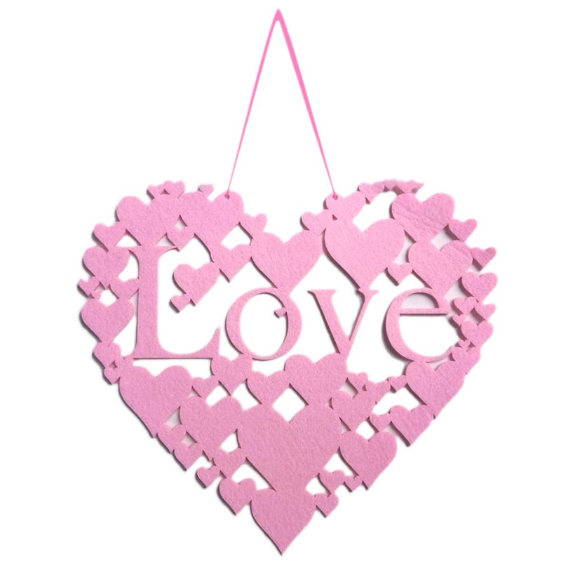 OUNONA Valentine'S Day Loving Heart Hanging Drop Creative Beautiful Nonwovens Hanging Decor for Woman Lady Female (Pink) Home & Garden > Decor > Seasonal & Holiday Decorations OUNONA   