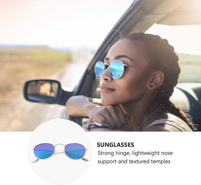 SOIMISS 2Pcs Stylish Sunglasses Circular Frame Eyeglasses Chic Eyewear Man Woman Sunglasses Party Glasses Sporting Goods > Outdoor Recreation > Cycling > Cycling Apparel & Accessories SOIMISS   
