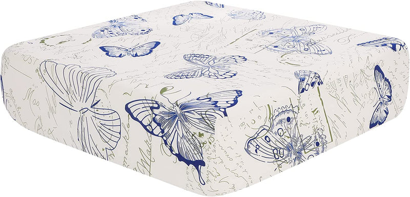 Papasgix Stretch Couch Cushion Covers, Printed Removable Loveseat Cushion Slipcovers Protector, Sofa Seat Cushion Covers for Living Room, Camper (Medium, Butterfly) Home & Garden > Decor > Chair & Sofa Cushions papasgix Butterfly Small 